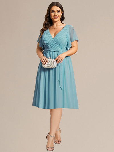 Tie-Waist Midi Bridesmaid Dress #color_Light Teal