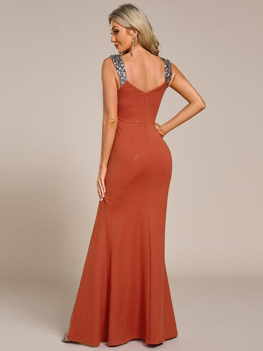 Elegant Sequin Prom Dress #color_Burnt Orange