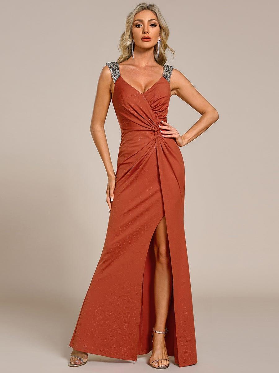 Elegant Sequin Prom Dress #color_Burnt Orange