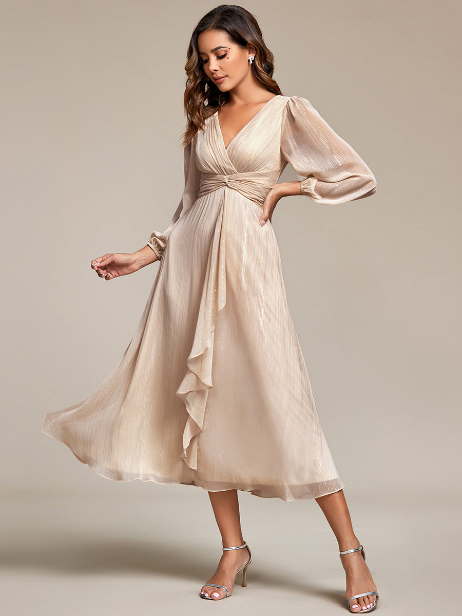 ever EMBER|Glitter Twist Knot A-Line Evening Dress (Final Sale)
