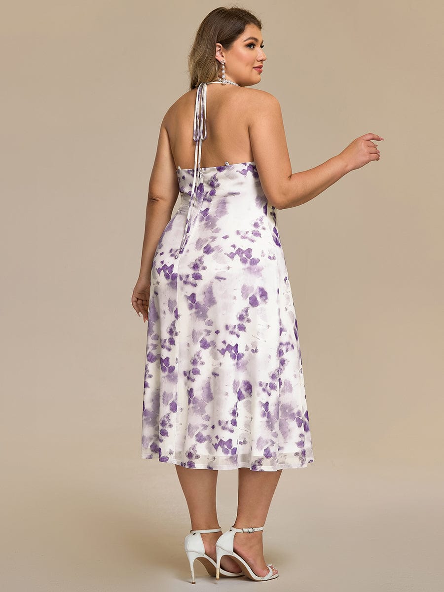 Floral Adjustable Multiway Wedding Guest Dress #color_Light Purple Print