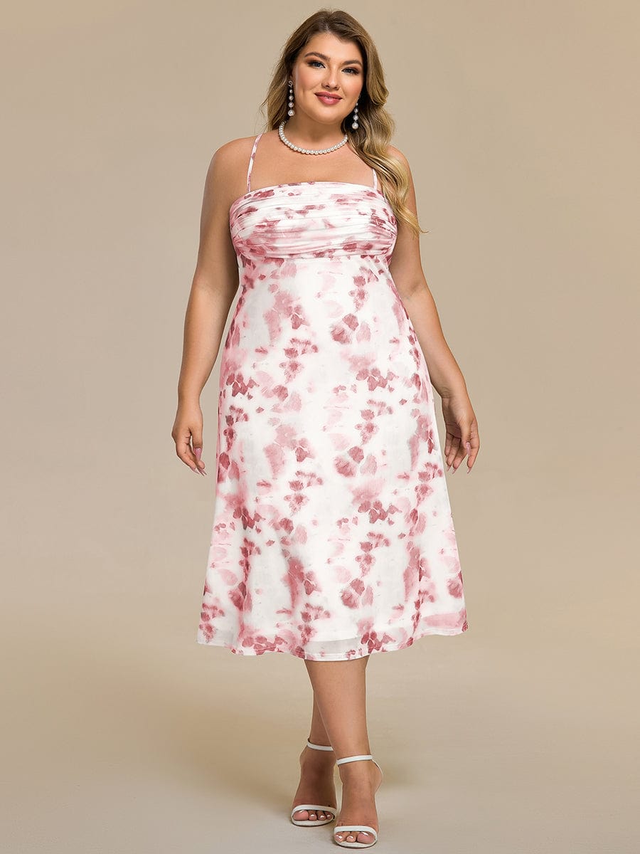 Floral Adjustable Multiway Wedding Guest Dress #color_Russet Red Print