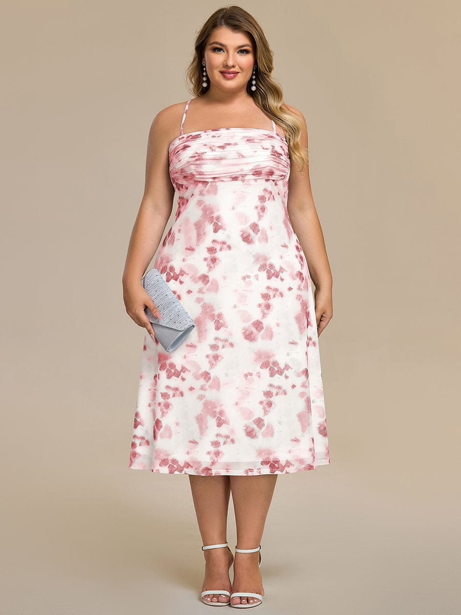 Floral Adjustable Multiway Wedding Guest Dress #color_Russet Red Print