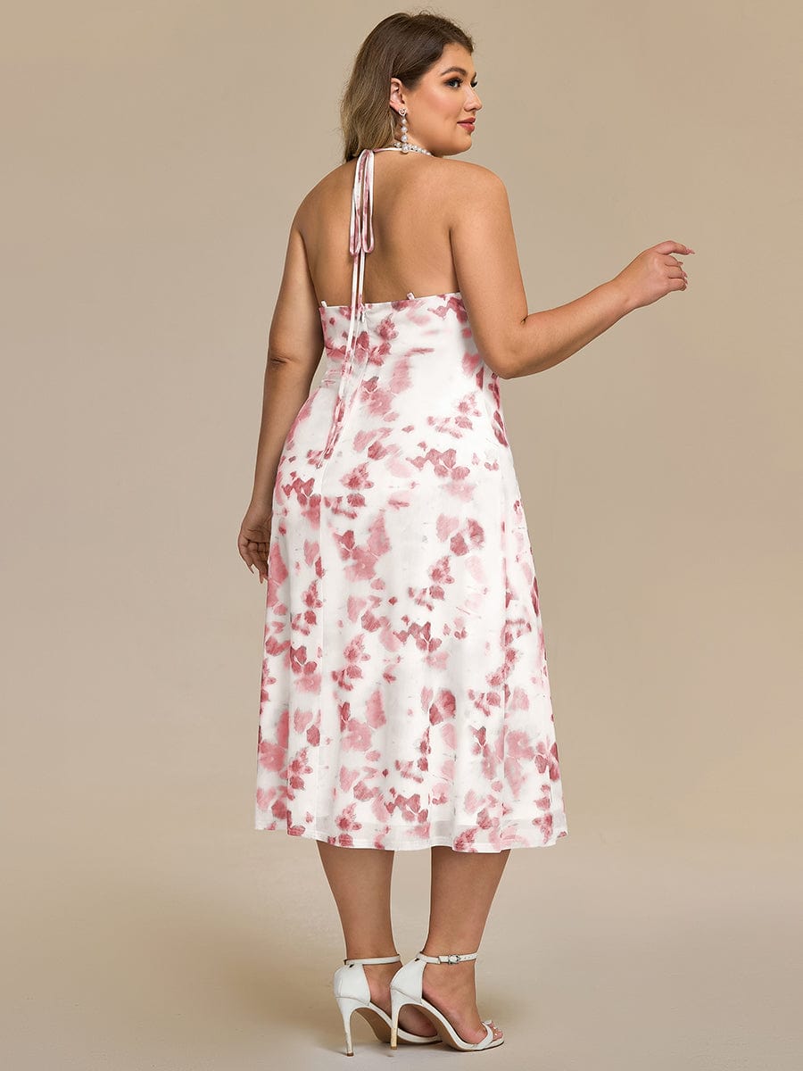 Floral Adjustable Multiway Wedding Guest Dress #color_Russet Red Print