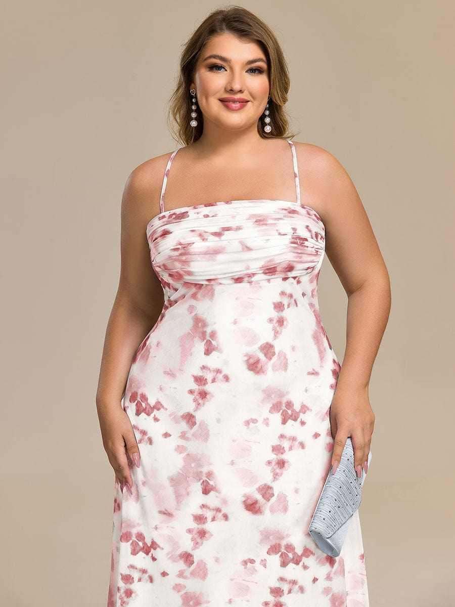 Floral Adjustable Multiway Wedding Guest Dress #color_Russet Red Print