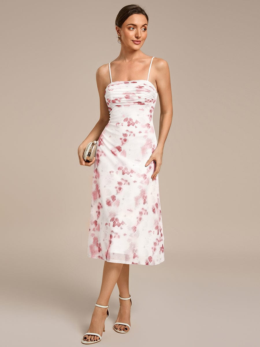 Floral Adjustable Multiway Wedding Guest Dress #color_Russet Red Print