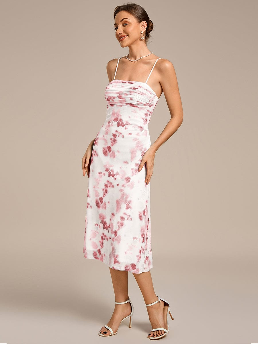 Floral Adjustable Multiway Wedding Guest Dress #color_Russet Red Print