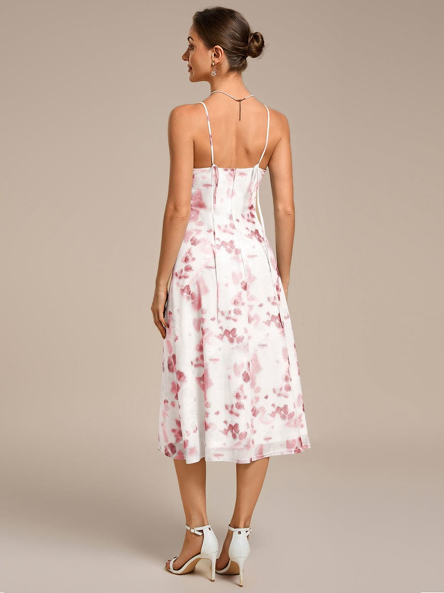 Floral Adjustable Multiway Wedding Guest Dress #color_Russet Red Print