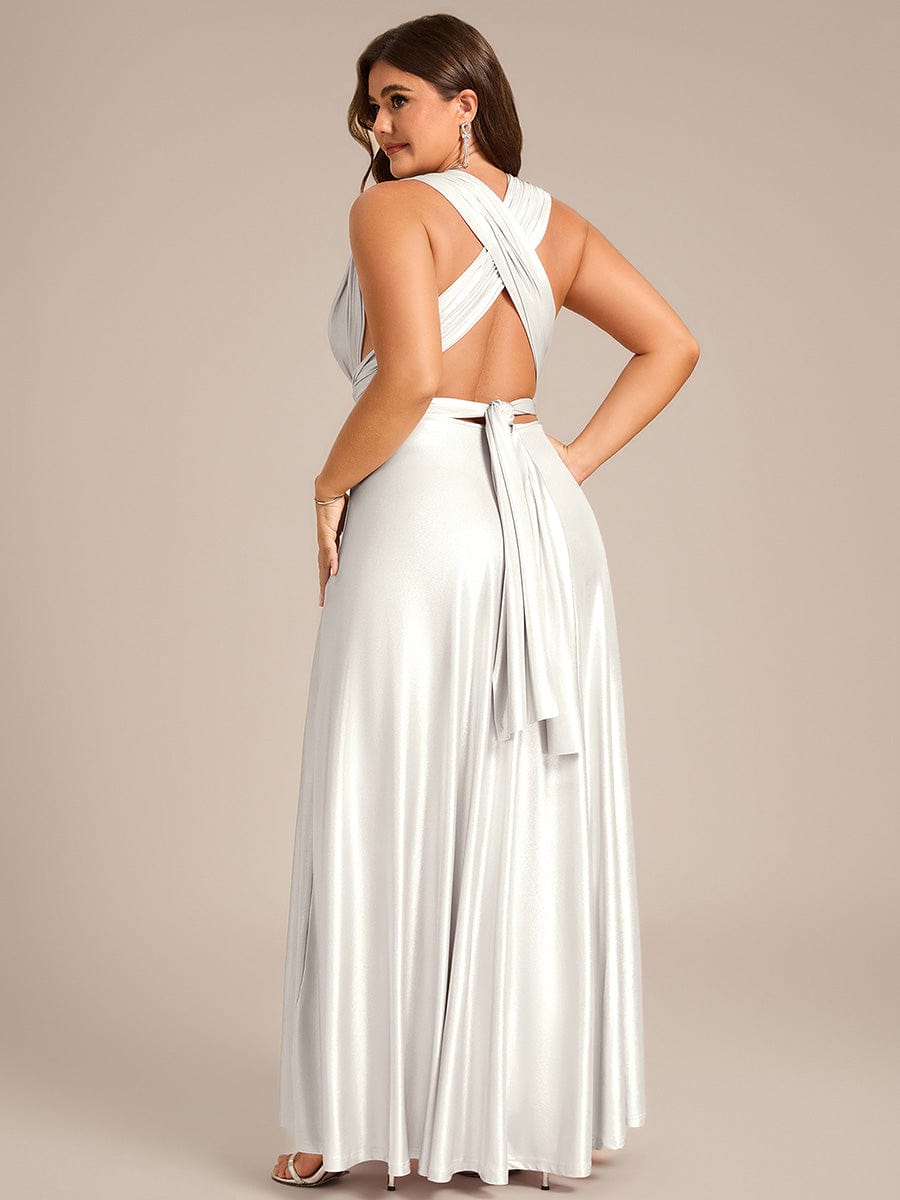 ever STYLES|High-Stretch Soft Versatile Convertible Bridesmaid Dress #color_Metallic Silver