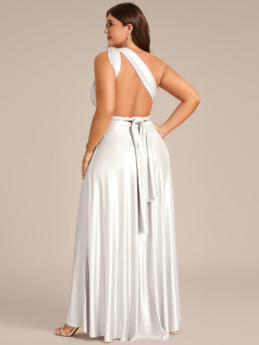 ever STYLES|High-Stretch Soft Versatile Convertible Bridesmaid Dress #color_Metallic Silver