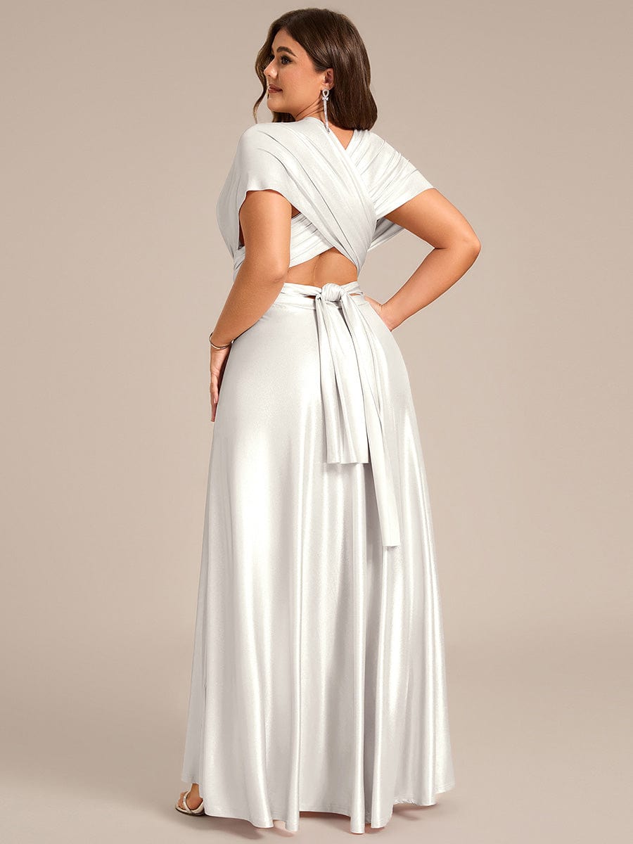 ever STYLES|High-Stretch Soft Versatile Convertible Bridesmaid Dress #color_Metallic Silver