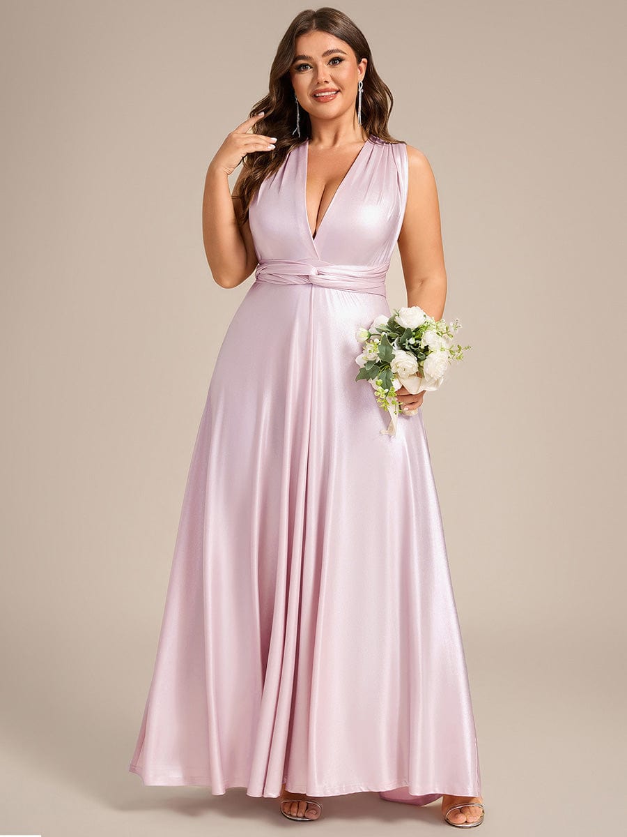 ever STYLES|High-Stretch Soft Versatile Convertible Bridesmaid Dress #color_Metallic Pink