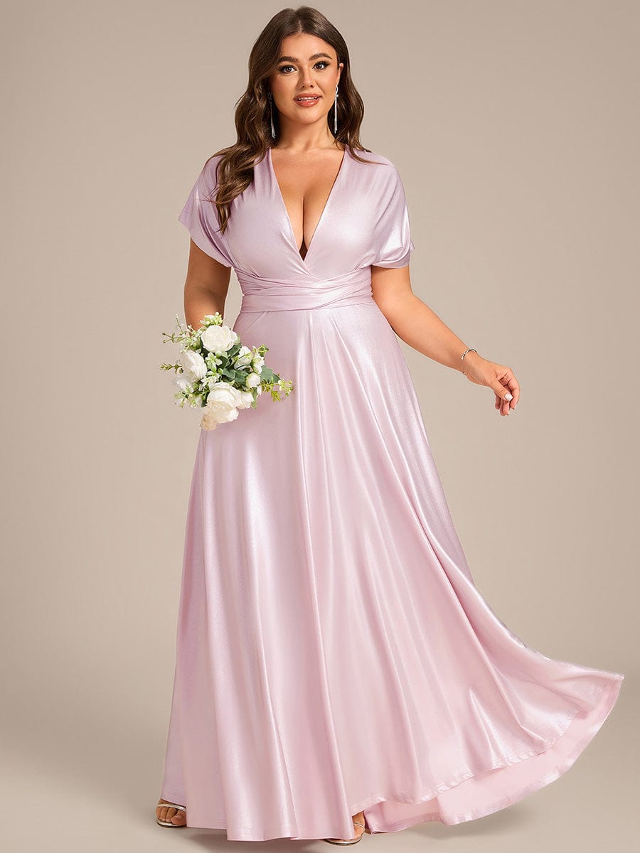 ever STYLES|High-Stretch Soft Versatile Convertible Bridesmaid Dress #color_Metallic Pink