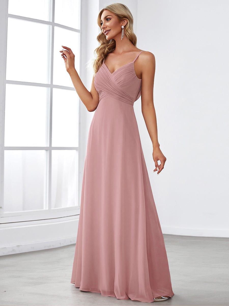 Sweetheart Draped Back Floor Length Bridesmaid Dress #color_Dusty Rose