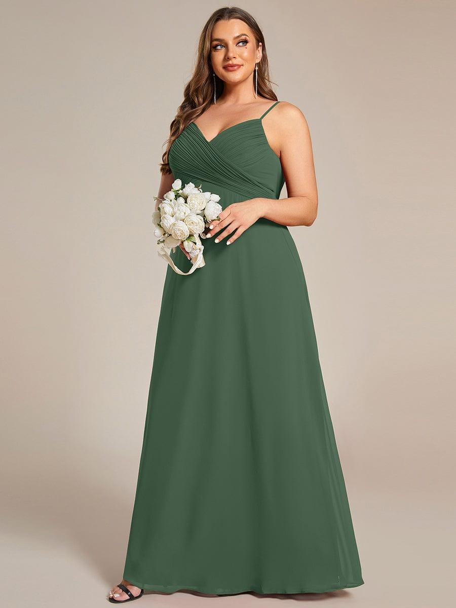 Plus Size Sweetheart Draped Back Floor Length Bridesmaid Dress #color_Eucalyptus Green