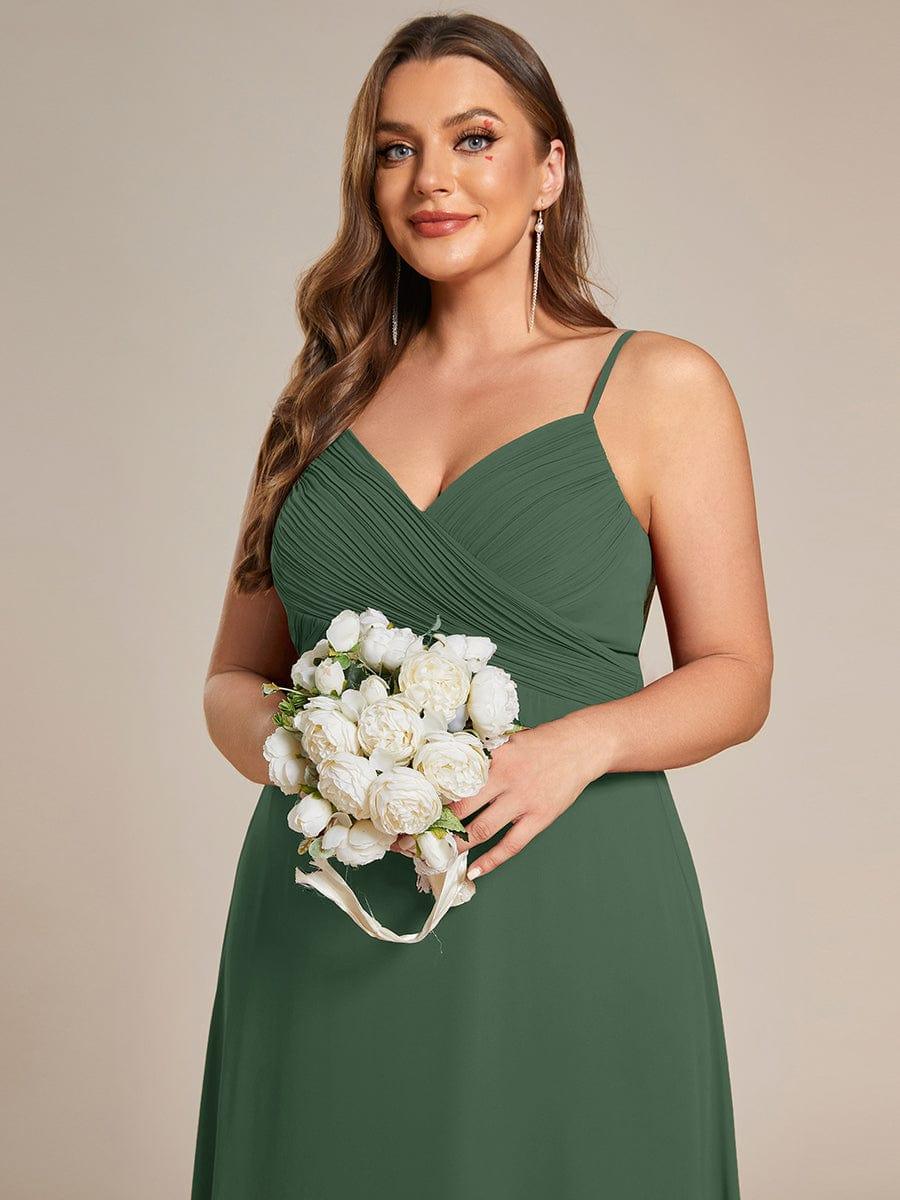 Plus Size Sweetheart Draped Back Floor Length Bridesmaid Dress #color_Eucalyptus Green