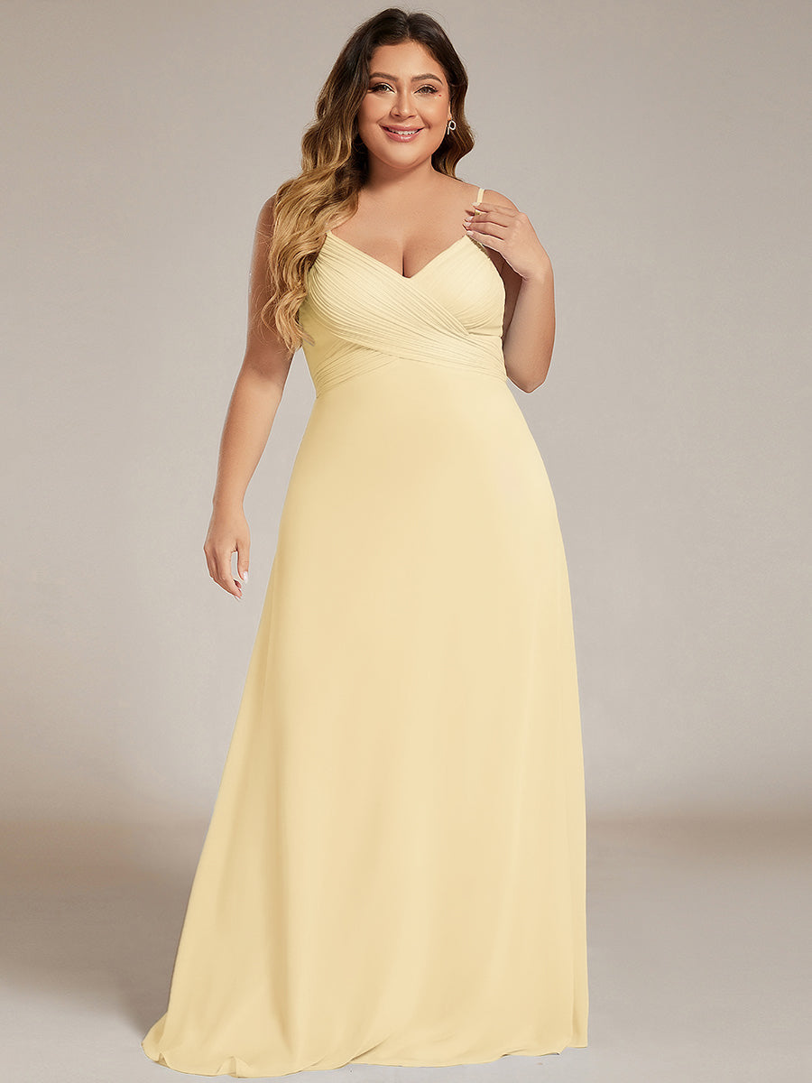Sweetheart Draped Back Floor Length Bridesmaid Dress #color_Yellow