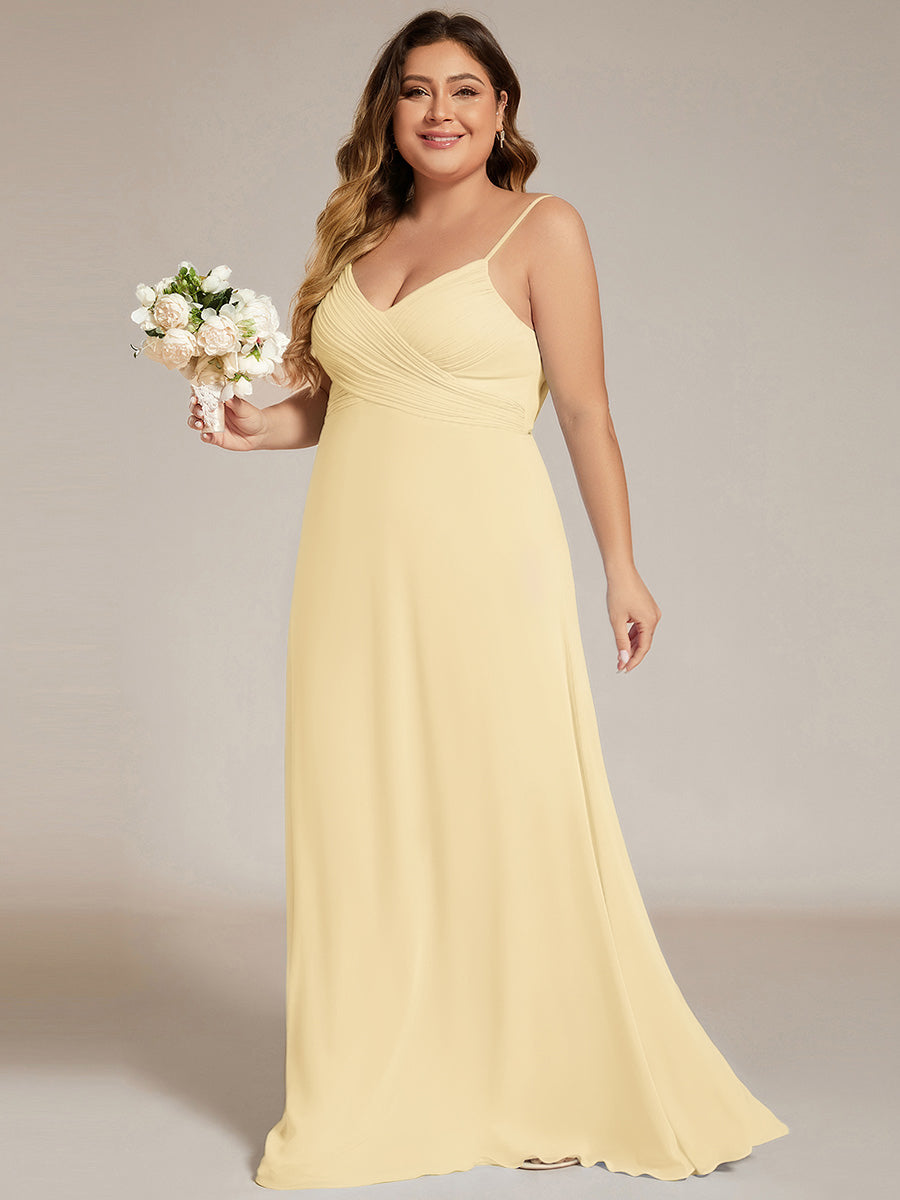 Sweetheart Draped Back Floor Length Bridesmaid Dress #color_Yellow