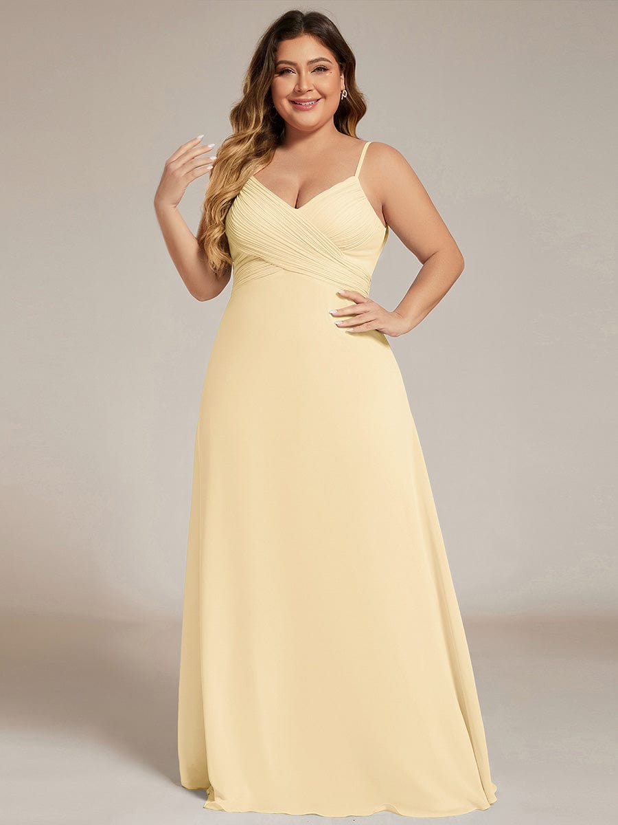 Sweetheart Draped Back Floor Length Bridesmaid Dress #color_Yellow