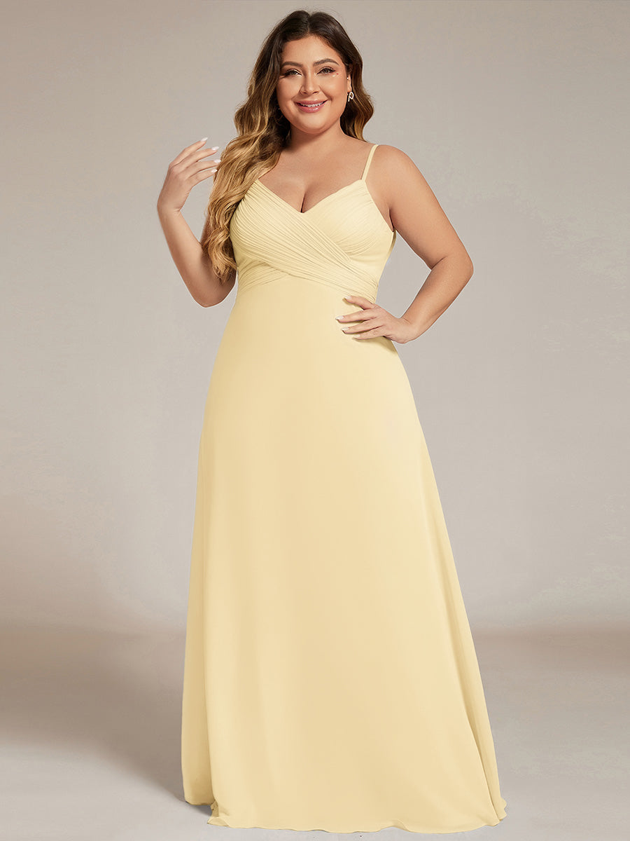 Sweetheart Draped Back Floor Length Bridesmaid Dress #color_Yellow