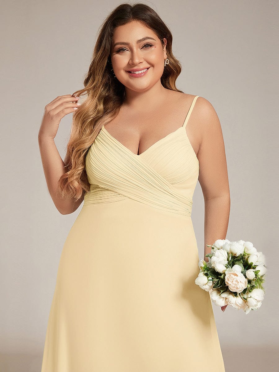 Sweetheart Draped Back Floor Length Bridesmaid Dress #color_Yellow