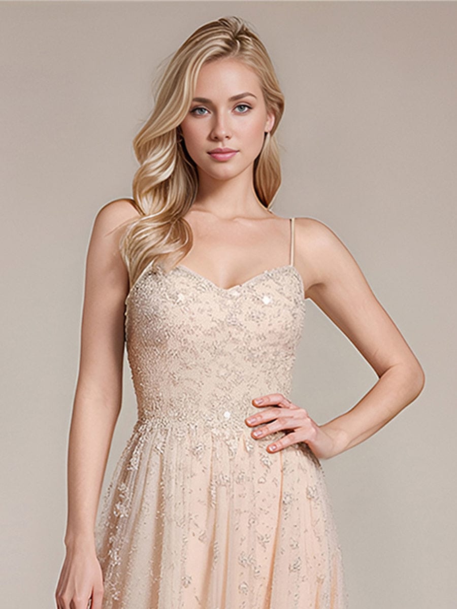 ever AURIELLE|Designer Backless Sequin Sleeveless Evening Dress