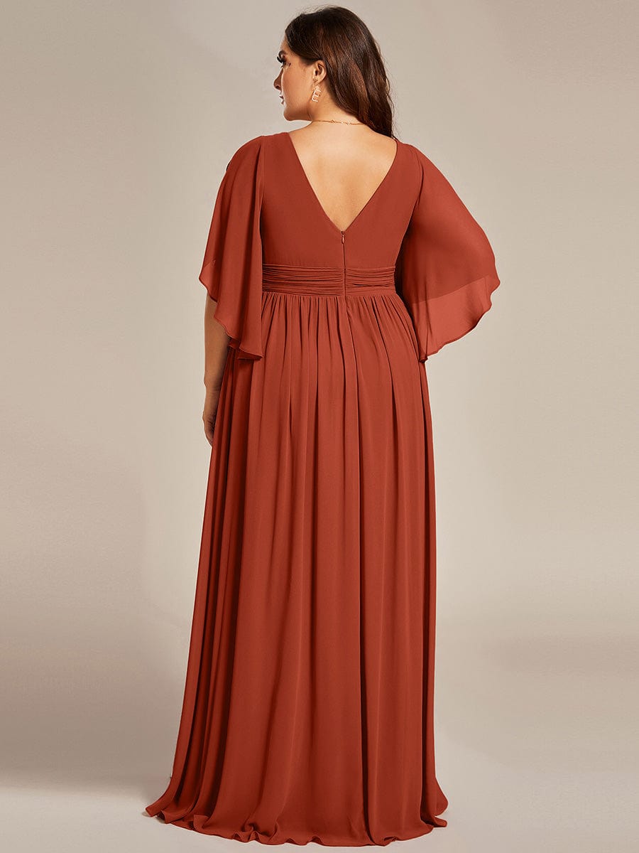 Burnt Orange Bridesmaid Dresses #style_MS01886BO