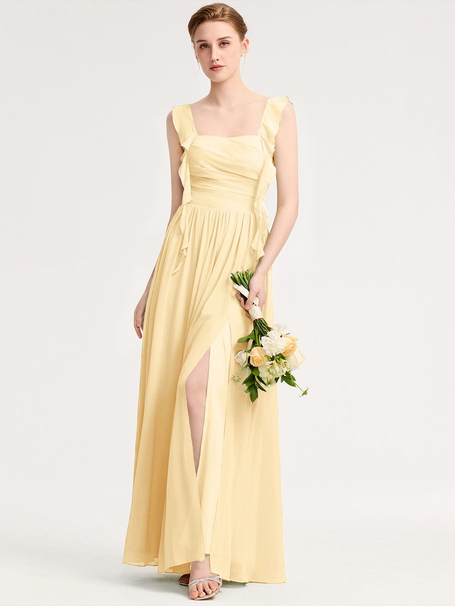 Romantic Flowing Ribbon Bridesmaid Dress #color_Yellow