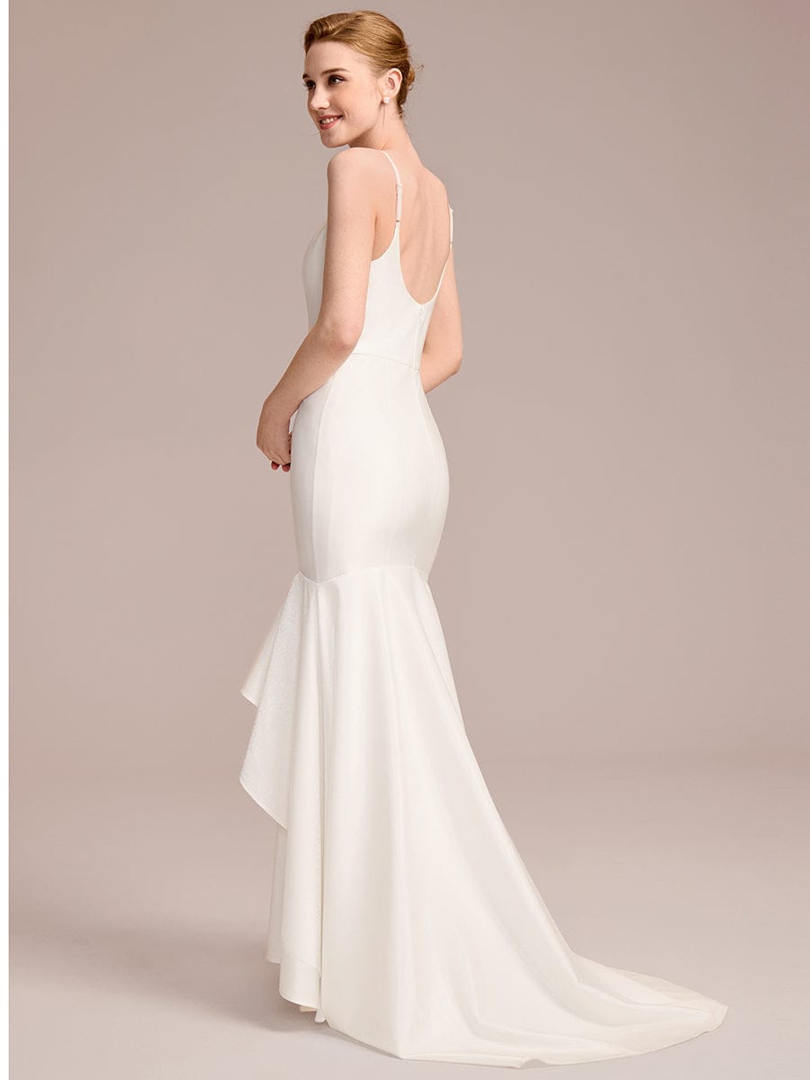 Mermaid Ruffled Floor-Length Wedding Dress