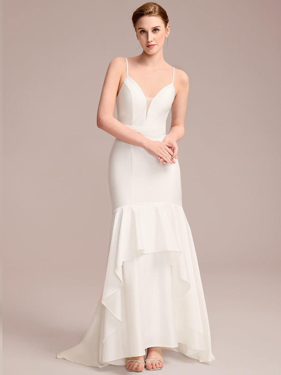 Mermaid Ruffled Floor-Length Wedding Dress