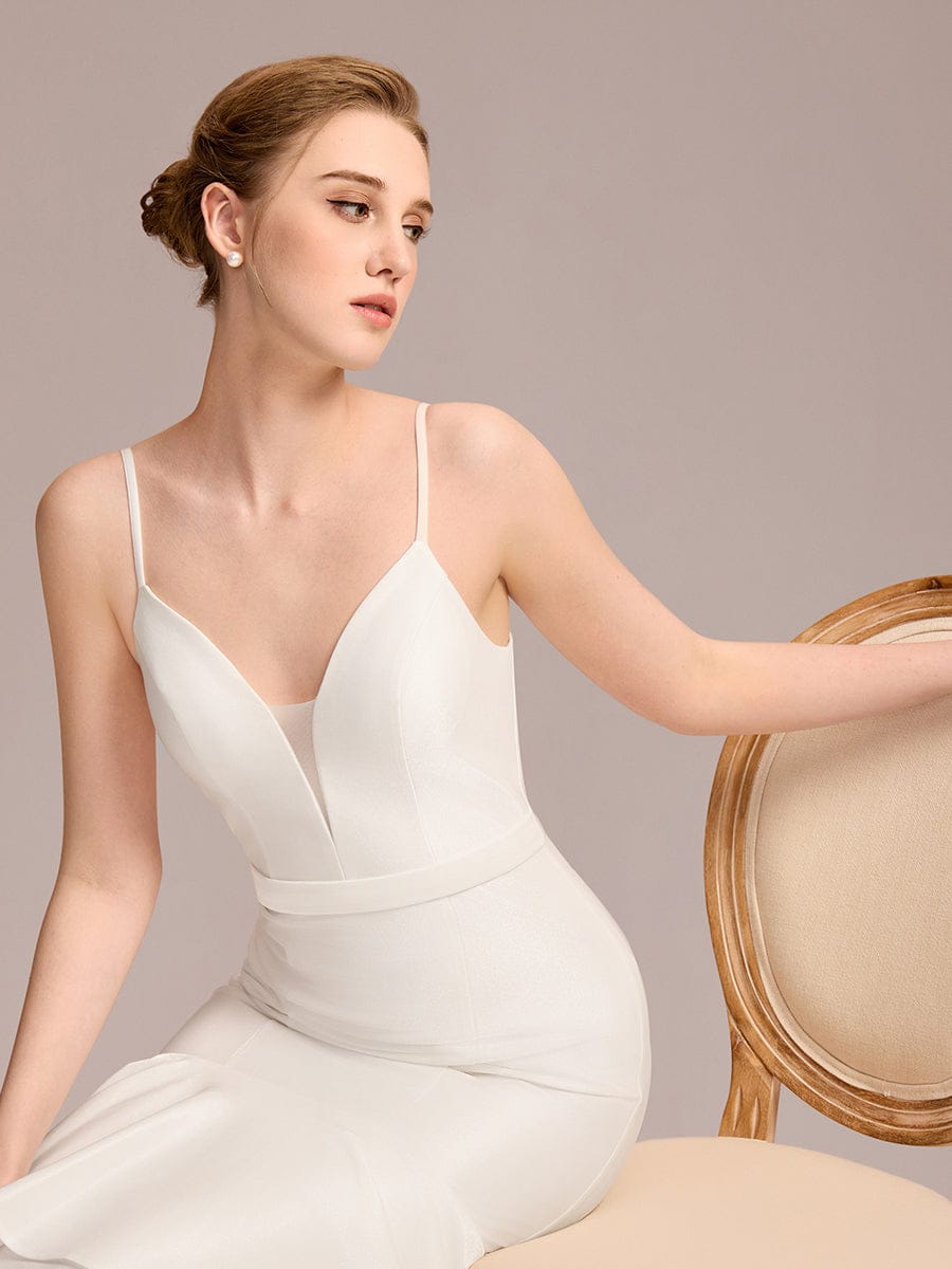 Mermaid Ruffled Floor-Length Wedding Dress