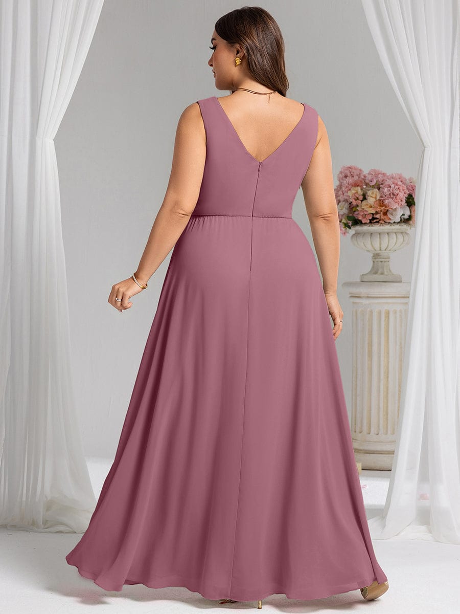 Elegant Side Slit Bridesmaid Dress #color_Purple Orchid