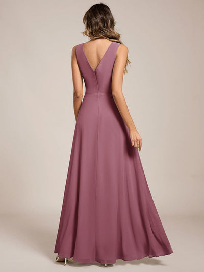 Elegant Side Slit Bridesmaid Dress #color_Purple Orchid
