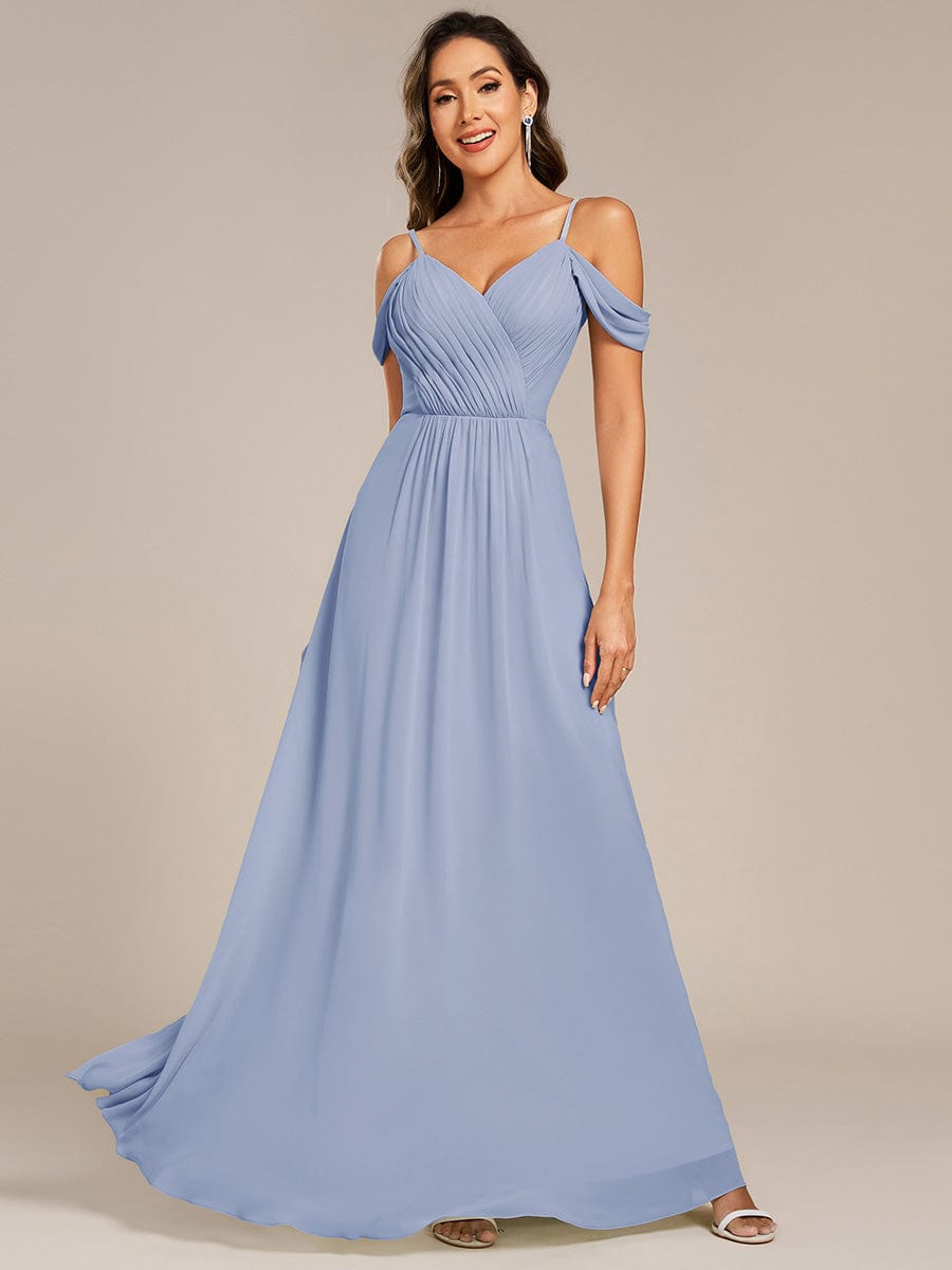 Blackless See-through Bridesmaid Dress #color_Ice Blue
