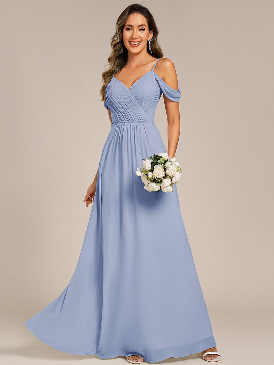 Blackless See-through Bridesmaid Dress #color_Ice Blue