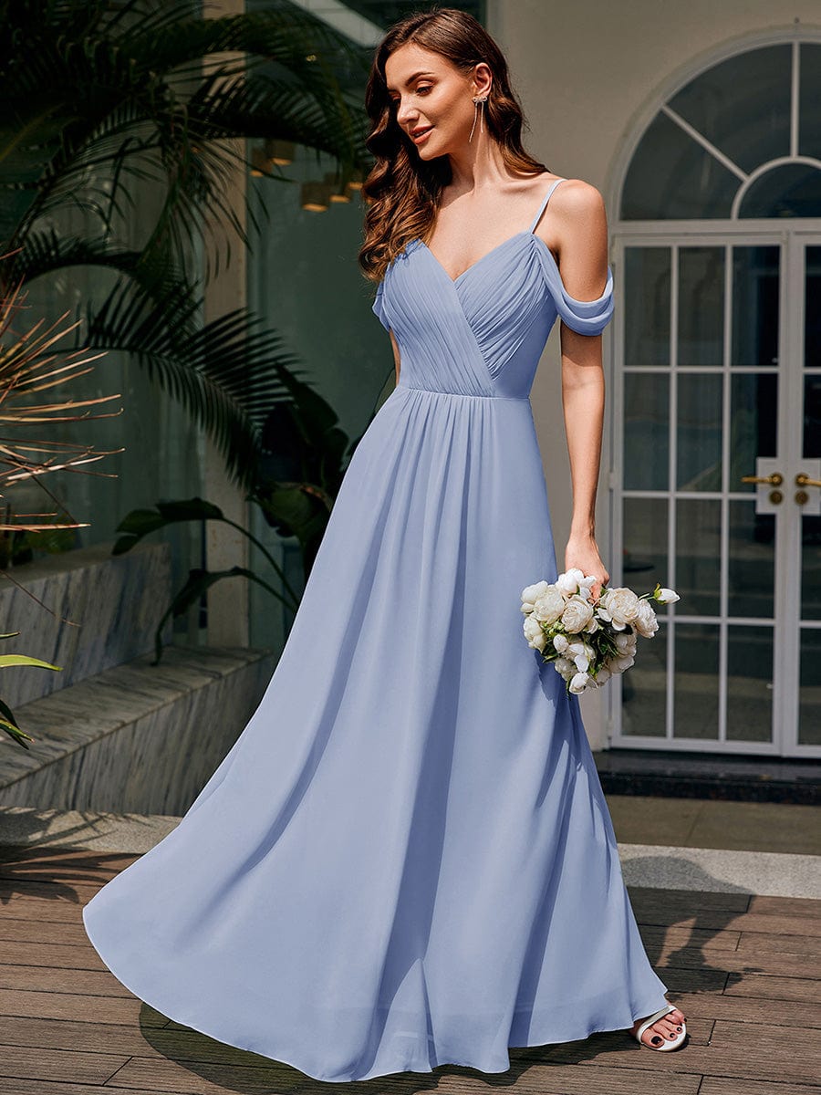 Blackless See-through Bridesmaid Dress #color_Ice Blue