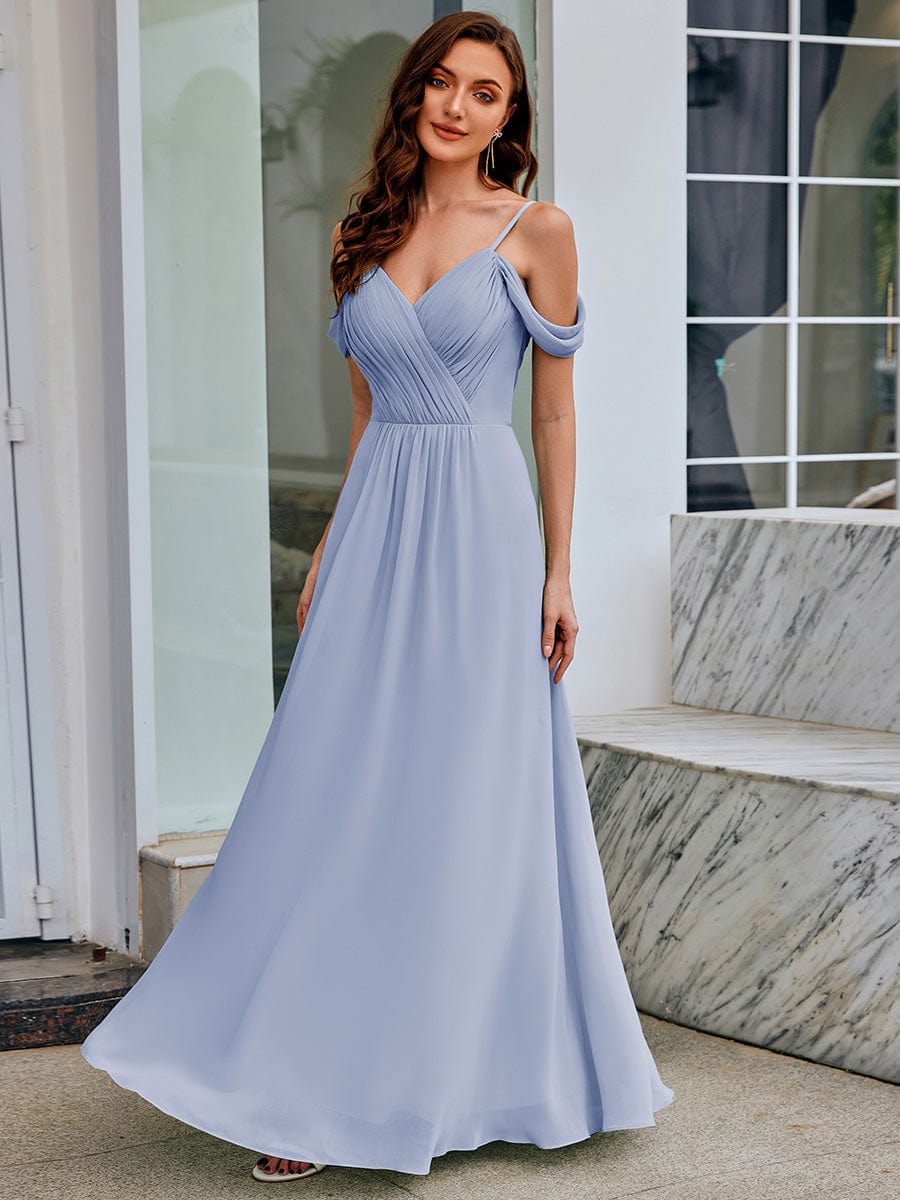 Blackless See-through Bridesmaid Dress #color_Ice Blue