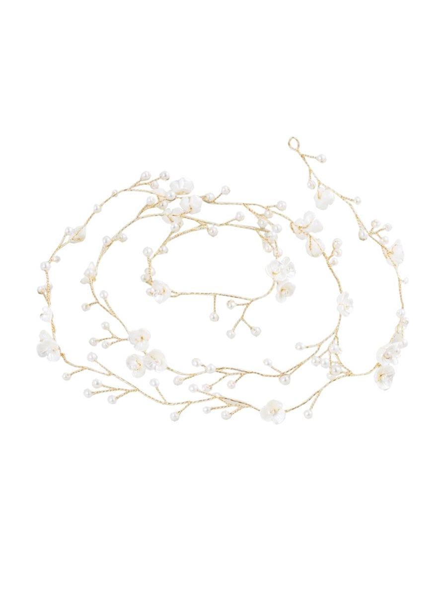 Dreamy Floral Bridal Hair Vines #color_Gold