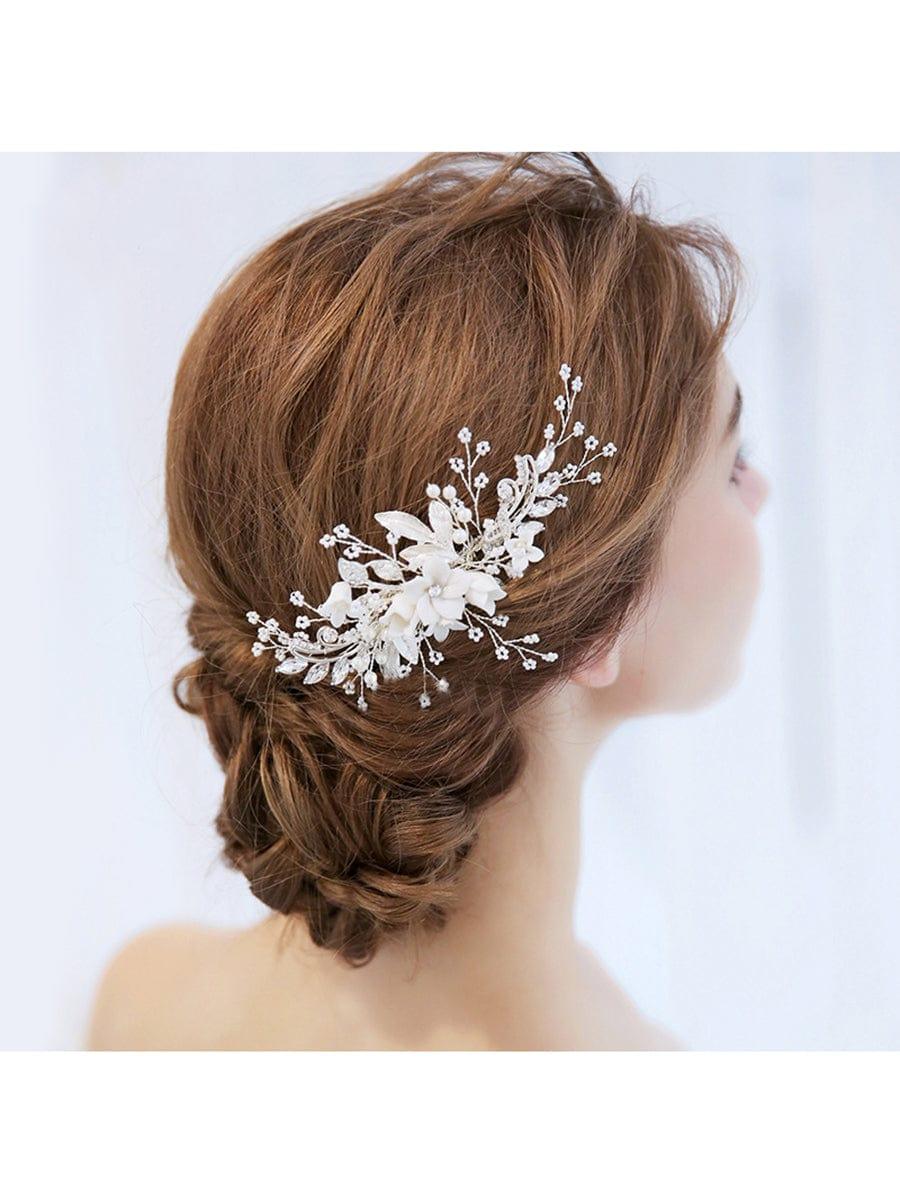 Romantic Floral Bridal Hair Comb #color_Silver Romantic Floral Bridal Hair Comb