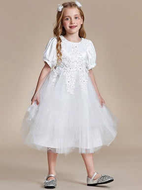 Lovely Lace Bubble Sleeve Princess Dress