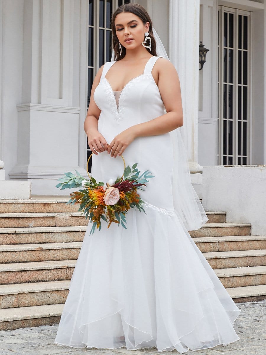 Plus Size Asymmetrical Mermaid Wedding Dress - Ever-Pretty UK