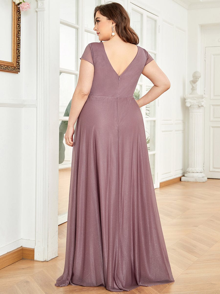 Glitzy Pleated Sweetheart A-Line Long Mother of the Bride Dress #color_Purple Orchid Glitzy Pleated Sweetheart A-Line Long Mother of the Bride Dress