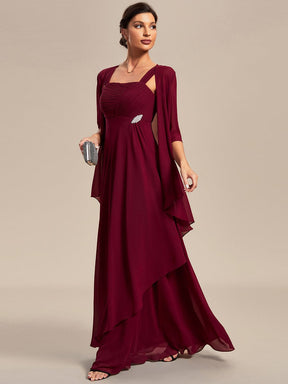 Two-Piece Square Neck Mother of the Bride Dress with Chiffon Top
