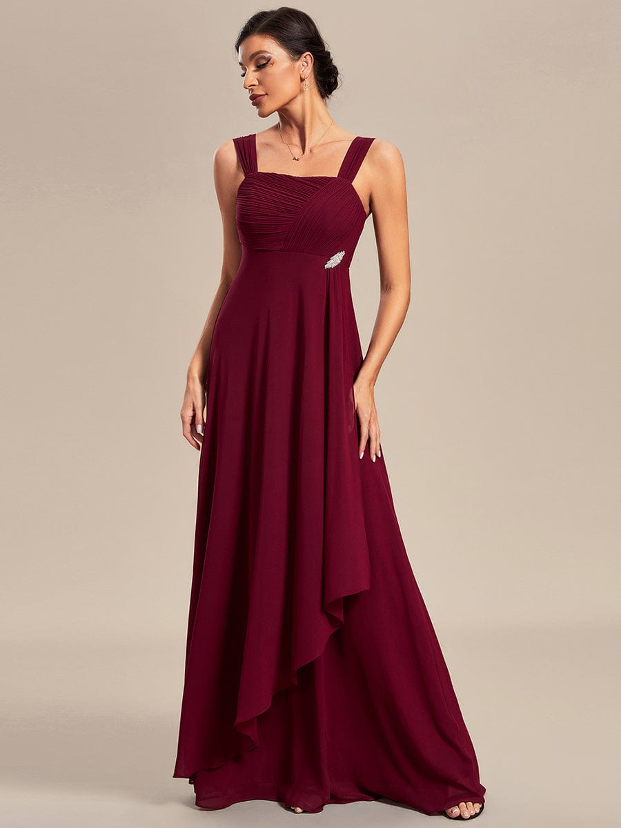 Two-Piece Square Neck Mother of the Bride Dress with Chiffon Top