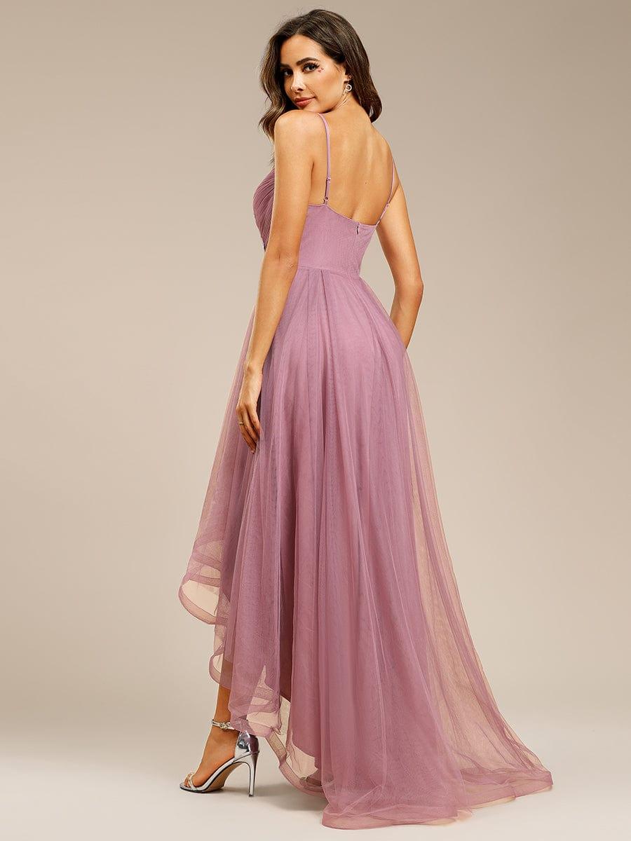 Chic and Stylish Sleeveless Prom Dress with High-Low Hemline #Color_Purple Orchid