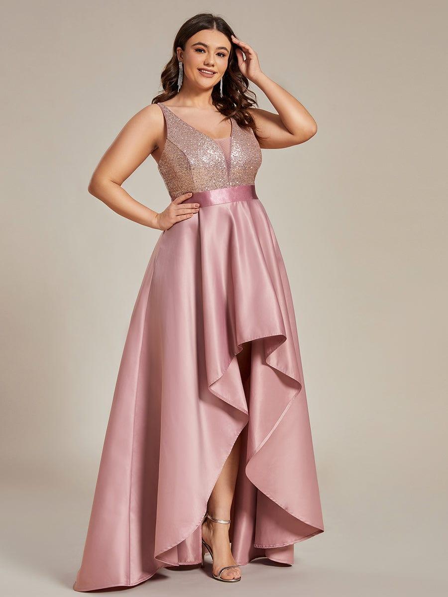 Sparkly Plus Size Prom Dresses for Women with Irregular Hem #color_Purple Orchid