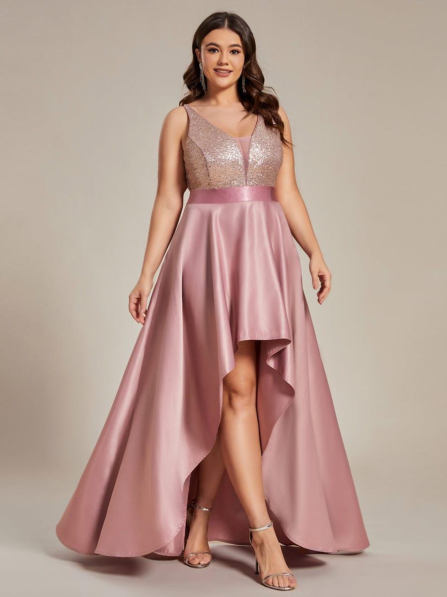 Sparkly Plus Size Prom Dresses for Women with Irregular Hem #color_Purple Orchid