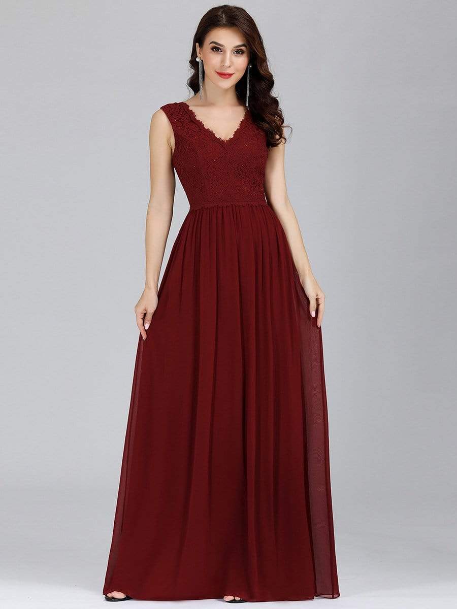Evening Dresses for Women Floral Lace Print Floor Length - Ever-Pretty UK