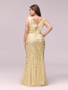 Custom Size Double V-Neck Fishtail Sequin Evening Dress