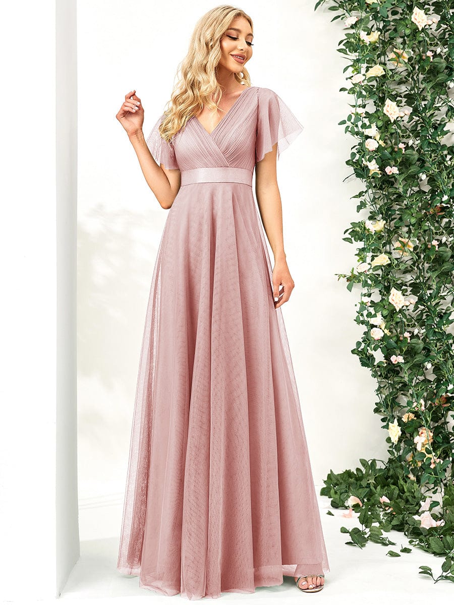 Pink Tulle Bridesmaid Dresses #style_EP07962PK